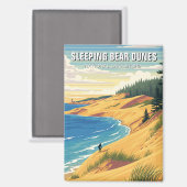 スリーピングベアーダンスミシガントラベル マグネット (正面/裏面)