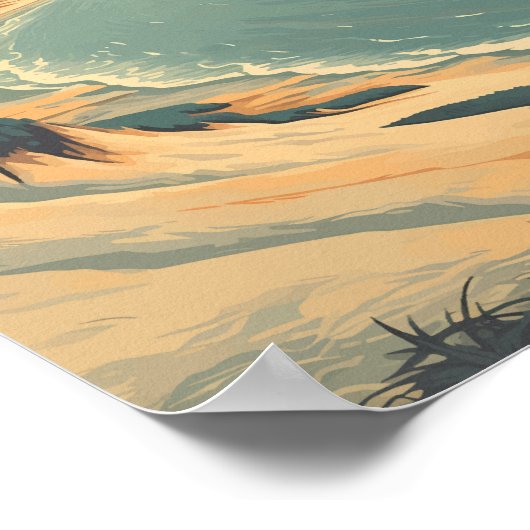 スリーピングベアーデュネスナショナルレイクショアトラベルアート ポスター (角)