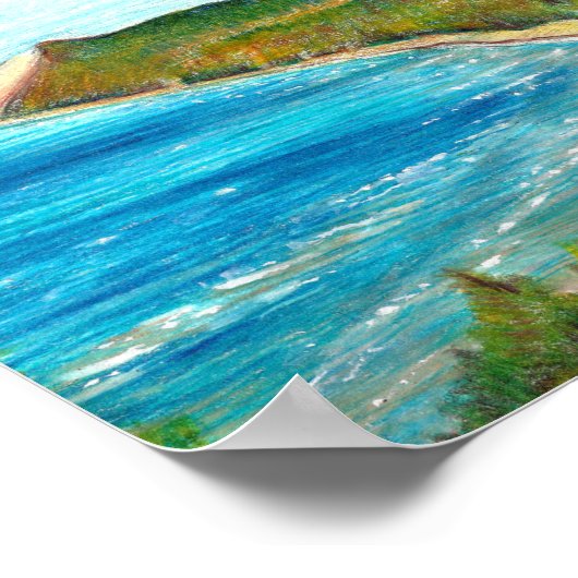 スリーピングベアーデュネスレイクショアミシガンアートプリント ポスター (角)