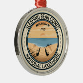 スリーピングベアーデューンズナショナルレイクショアミシガン メタルオーナメント (右)