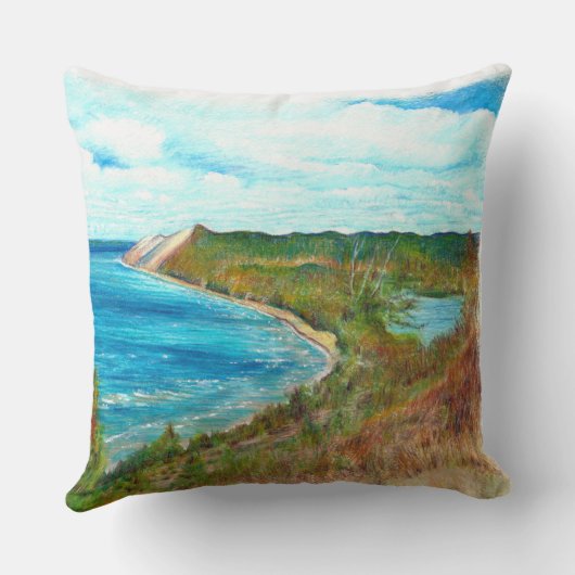 スリーピングベアーデューンズレイクショアミシガンビーチ クッション (裏面)