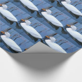 スリーピングホワイトアヒル反射 ラッピングペーパー (角)