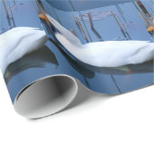 スリーピングホワイトアヒル反射 ラッピングペーパー (ロールコーナー)