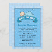 スリーピングボーイベビーシャワー招待状 招待状 (正面/裏面)