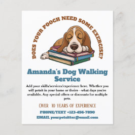 スリーピングポーチドッグ歩くサービスフライヤー チラシ