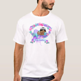 スリーピングメルメイドのテーマ ピンク パープル ターコイズ Tシャツ