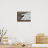 スリーピングメーヌーンキャットポスター ポスター (キッチン)