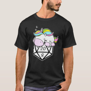 スリーピングユニコーンサイコロRPGテーブルトップゲーム Tシャツ