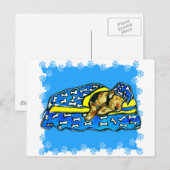 スリーピング・エアデール ポストカード (正面/裏面)