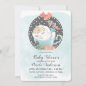 スリーピング ティー カップ ウサギ 春のベイビー シャワー 招待状 (正面)