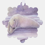 スリーピング・ベア・ポーラーベア・クリスマス・アート オーナメントカード (正面)