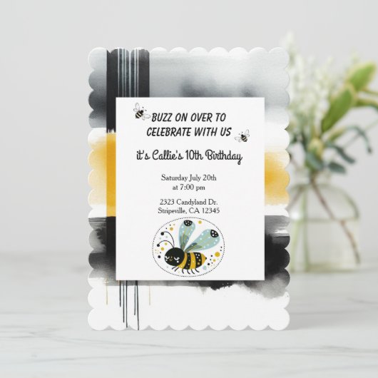 スリーピーお洒落ビーバースデーパーティーの招待 招待状 (スタンド正面)
