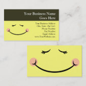 スリーピーかわいいハッピー顔 名刺 (正面/裏面)