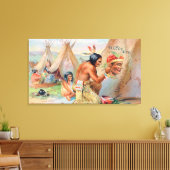 スリーピーアイフラワーアドとインディアン キャンバスプリント (インサイチュ (リビング))