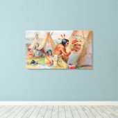 スリーピーアイフラワーアドとインディアン キャンバスプリント (インサイチュ (ウッドフロア))