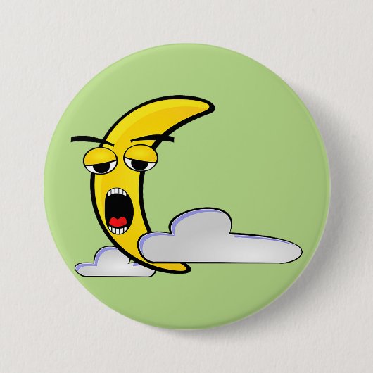 スリーピーイエロームーンボタン 缶バッジ (正面)
