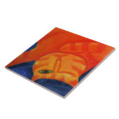 スリーピーオレンジキャット抽象芸術パステル絵を描ズ タイル (側面)