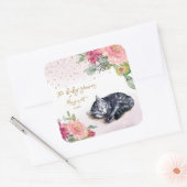 スリーピーキットンイラストレーションガールベビーシャワー スクエアシール (封筒)