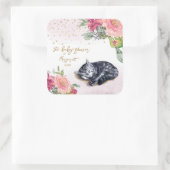 スリーピーキットンイラストレーションガールベビーシャワー スクエアシール (バッグ)