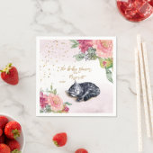 スリーピーキットンイラストレーションガールベビーシャワー スタンダードカクテルナプキン (インサイチュ)