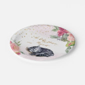 スリーピーキットンイラストレーションガールベビーシャワー ペーパープレート (アングル)