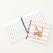 スリーピーキツネイラストレーションガールシンプルススケッチブック ノートブック (内部)