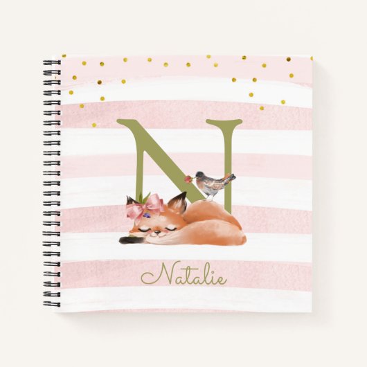 スリーピーキツネイラストレーションガールデイリースケッチ ノートブック (正面)