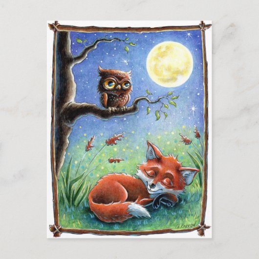 スリーピーキツネ ポストカード (正面)