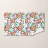 スリーピーキャッツパターン名前をカスタムするタオルセット バスタオルセット (ハンドタオル)