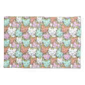 スリーピーキャッツパターン名前をカスタムする枕 枕カバー (裏面)