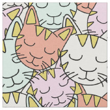 スリーピーキャッツパターン生地