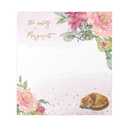 スリーピーキャットイラストレーションガールデイリーアクティビティノート ノートパッド