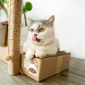 スリーピーキャットイラストレーションガールベビーシャワー スクエアシール