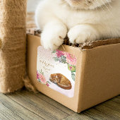 スリーピーキャットイラストレーションガールベビーシャワー スクエアシール