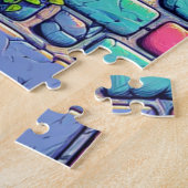 スリーピーキャットインウィンドウシルアイアート ジグソーパズル (側面)