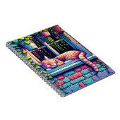 スリーピーキャットインウィンドウシルアイアート ノートブック (右側)