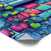 スリーピーキャットインウィンドウシルアイアート ポスター (角)