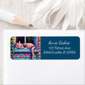 スリーピーキャットインウィンドウシルアイアート ラベル (インサイチュ)