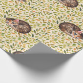 スリーピーキャット、フローラ背景 ラッピングペーパー (角)