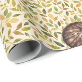 スリーピーキャット、フローラ背景 ラッピングペーパー (ロールコーナー)