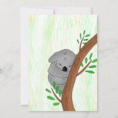 スリーピーコアラをテーマにしたベビーシャワー 招待状 (裏面)