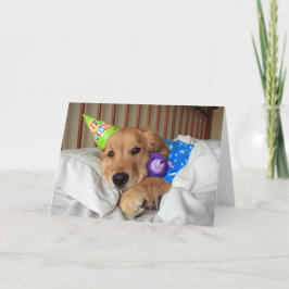 スリーピーゴールデンレトリエバーインパジャマ誕生日 カード