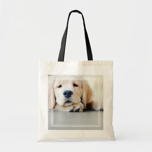 スリーピーゴールデンレトリエバーパピー トートバッグ (正面)