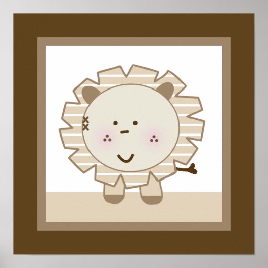 スリーピーサファリライオン子供部屋ウォールアートポスター ポスター (正面)