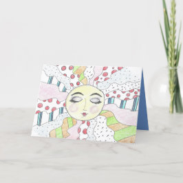 スリーピーサン - 折りたたみ式グリーティングカード サンキューカード