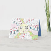 スリーピーサン - 折りたたみ式グリーティングカード サンキューカード (正面)