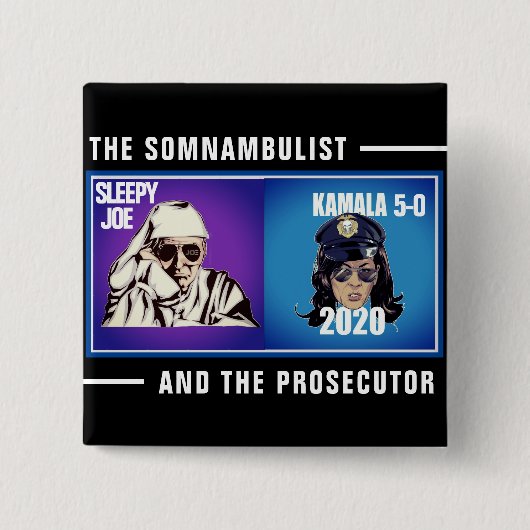 スリーピージョーとカマラ5-0ボタン 缶バッジ (正面)