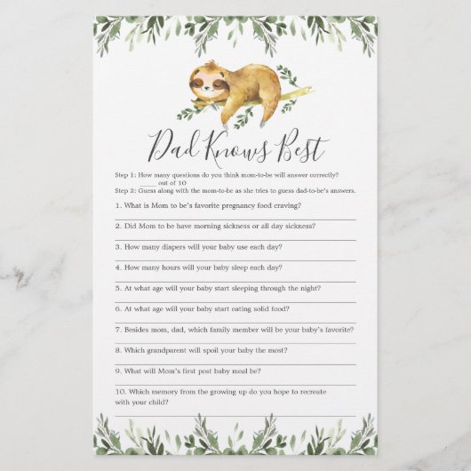 スリーピースロスベビーシャワーパパはゲーム最高のを知っている (正面)