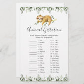 スリーピースロスベビーシャワー動物の妊娠ゲーム (正面/裏面)