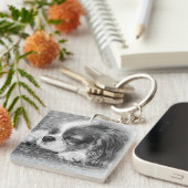 スリーピードッグのアクリルキーリング キーホルダー (正面右)